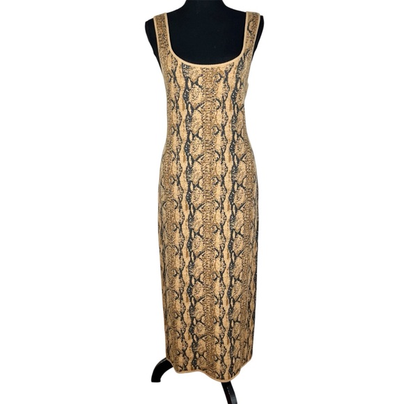 LPA Dresses & Skirts - LPA Snakeskin Print Knit Midi Dress‎ - Size XL